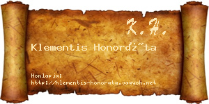 Klementis Honoráta névjegykártya